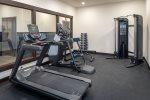 Never miss leg days  The Big Mountain Penthouse has full access to the gym and ski lockers, just steps from Whitefish Mountain Resort.
